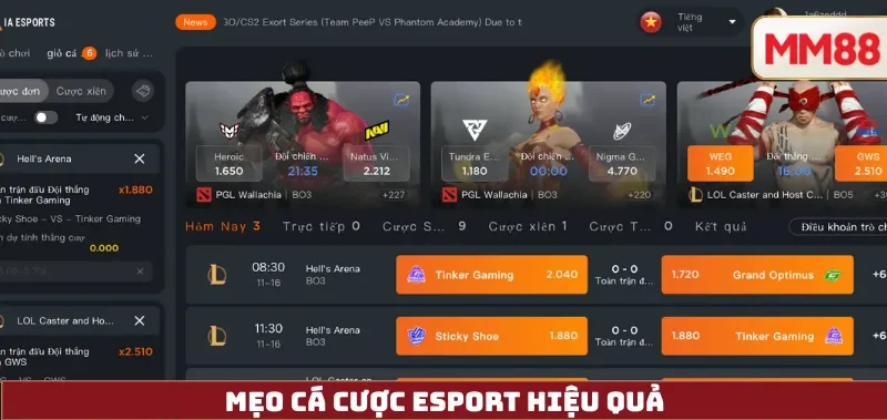 Mẹo Cá Cược eSport Hiệu Quả – Chiến Lược, Quản Lý Vốn & Chọn Trang Cá Cược Uy Tín Cùng MM88 1 Mẹo Cá Cược eSport Hiệu Quả